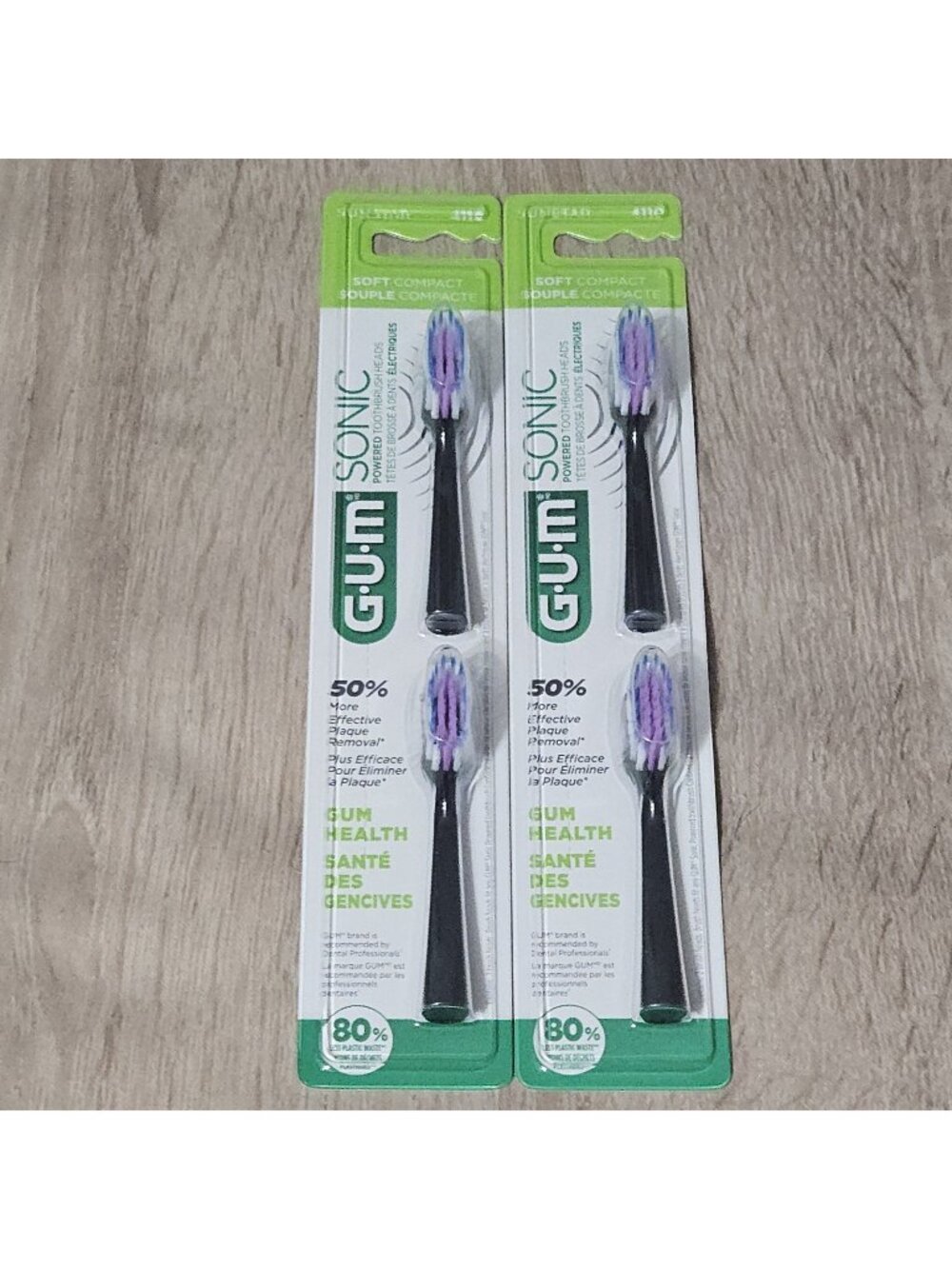 G.U.M. SONIC Electric Toothbrush Replacement Heads 4110 - SOFT - 4 HEADS